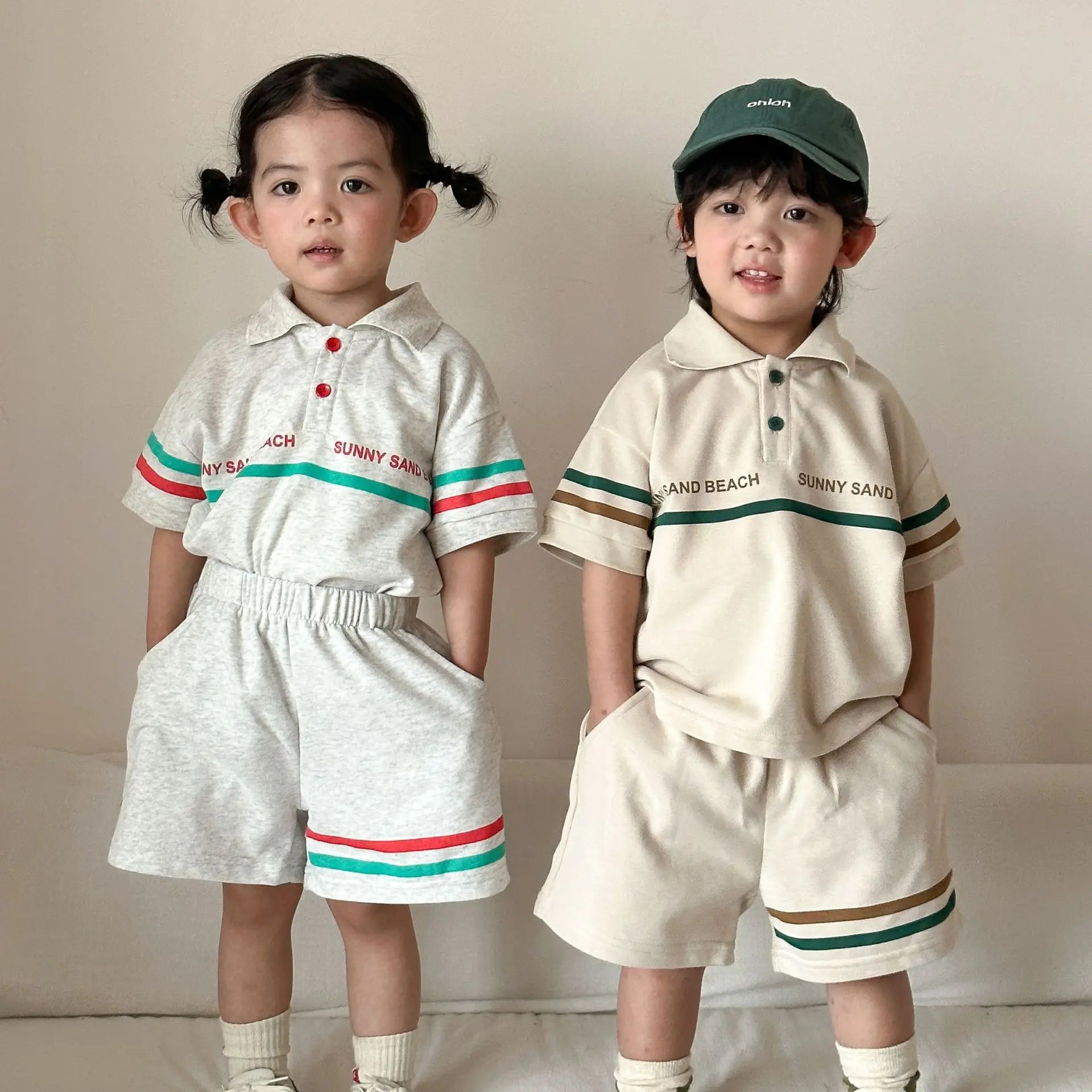 2026 Summer New Children Short Sleeve Clothes Set Boys Girls Letter Print T Shirts + Shorts 2pcs Suit Kids Casual Sports Outfits