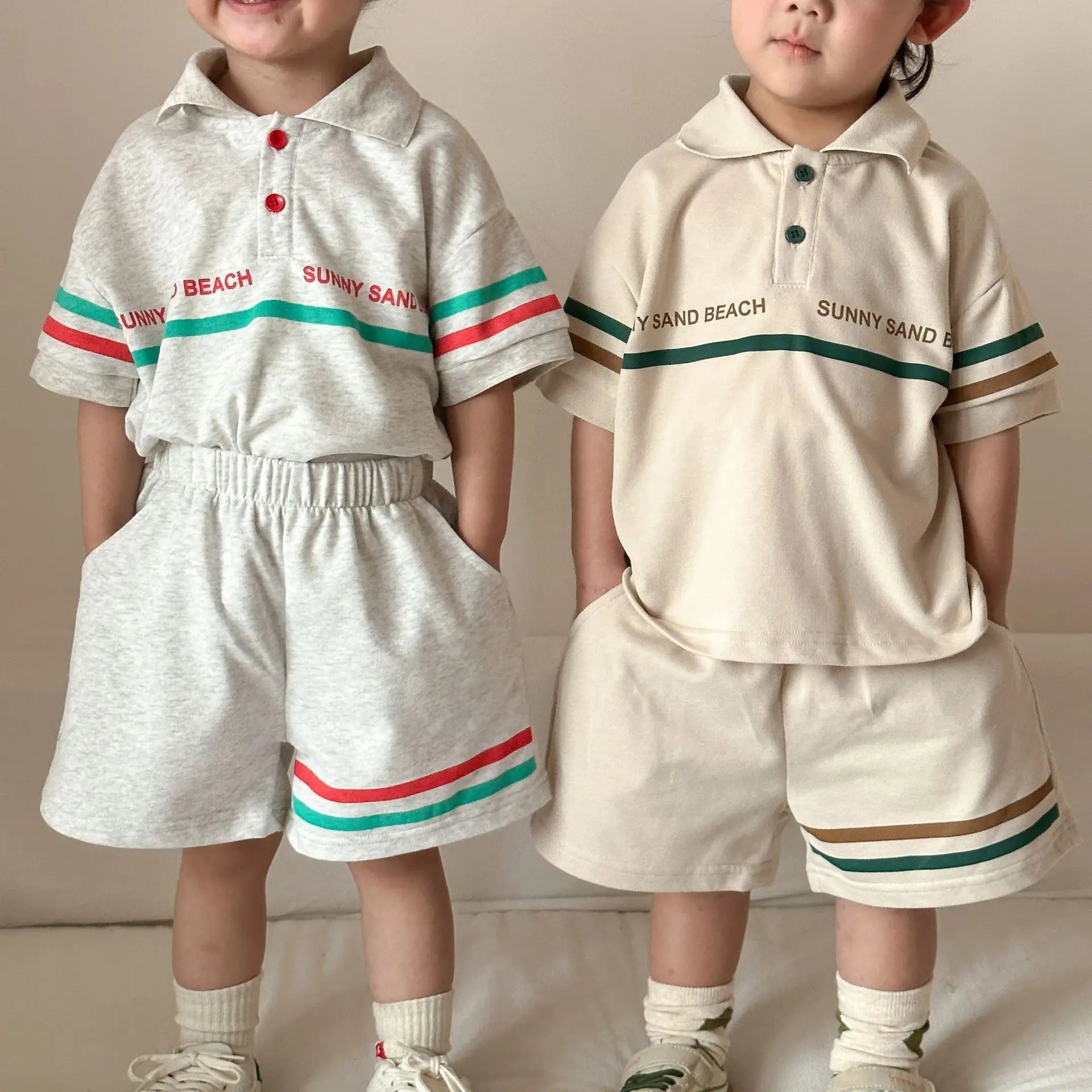 2026 Summer New Children Short Sleeve Clothes Set Boys Girls Letter Print T Shirts + Shorts 2pcs Suit Kids Casual Sports Outfits